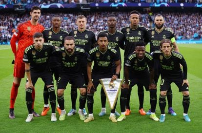 The starting eleven of Real Madrid, in the second leg of the Champions League semifinals. 