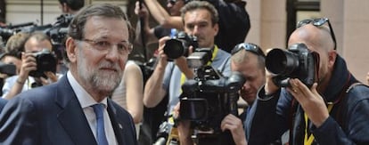 El president d'Espanya, Mariano Rajoy, aquest dimecres a Brussel·les.