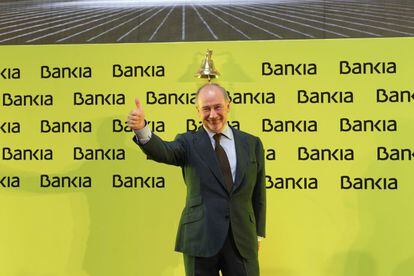 El 20 julio de 2011 Rodrigo Rato protagonizó la puesta de largo de Bankia en el parqué madrileño. El precio de la acción se fijó en los 3,75 euros.