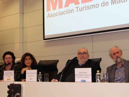 Hugo Rovira, Anunciada Fern&aacute;ndez de C&oacute;rdova, Pilar Borrego, Javier G&oacute;mez Navarro y Luis Cueto, en la presentaci&oacute;n de la ATM.