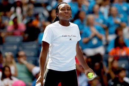 Gauff, durante una exhibición en Nueva York.