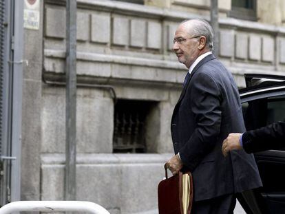 El expresidente de Bankia Rodrigo Rato, a su llegada a la Audiencia Nacional para declarar como imputado. EFE/Archivo