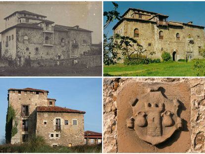 Arriba la izquierda, la casa familiar de Calderón de la Barca en una imagen de la época. El resto de las imágenes son del estado actual de la vivienda.