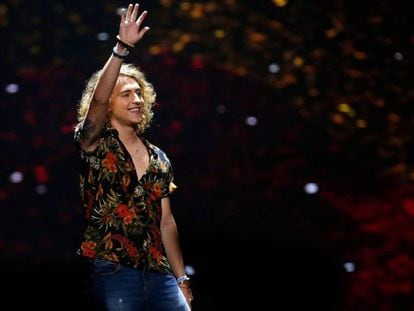 Pie de Foto: Manel Navarro, en la final de Eurovisión.