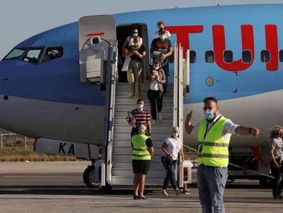 Avión de TUI Airways en Kos (Grecia), el 29 de junio.