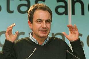 José Luis Rodríguez Zapatero, ayer, durante su mitin en San Sebastián.