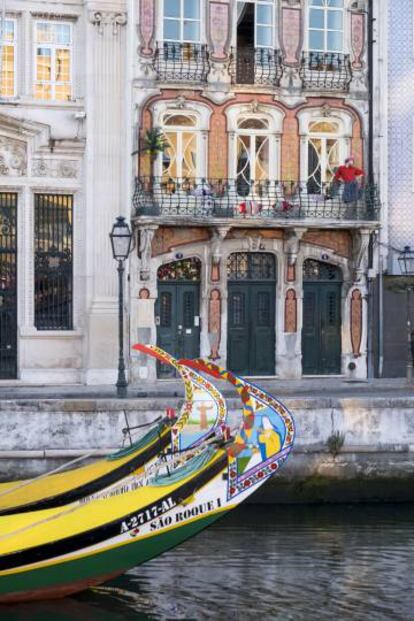 Una embarcación
en Aveiro.