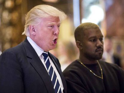 Donald Trump, este martes en Nueva York junto a Kayne West.