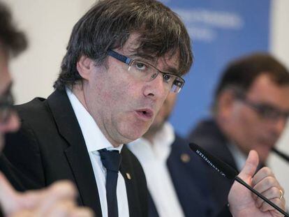 Carles Puigdemont, aquest dilluns al matí.