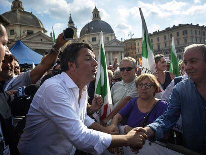 Matteo Renzi, en una manifestación del PD en septiembre. 