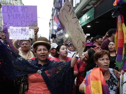 Una manifestación a favor de Evo Morales, este diciembre en Buenos Aires.