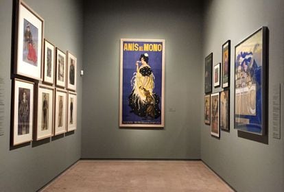 Cartells i dibuixos, com el d'Anís del Mono pintat per Ramon Casas el 1898, una litografia en color de més de dos metres d'alçària pertanyent a la Col·lecció Marc Martí.