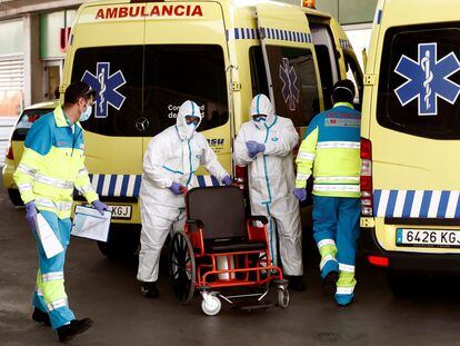 Los servicios de urgencias en el hospital Infanta Leonor, en Madrid, este jueves.