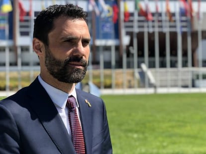 El president del Parlament, Roger Torrent, a Estrasburg.