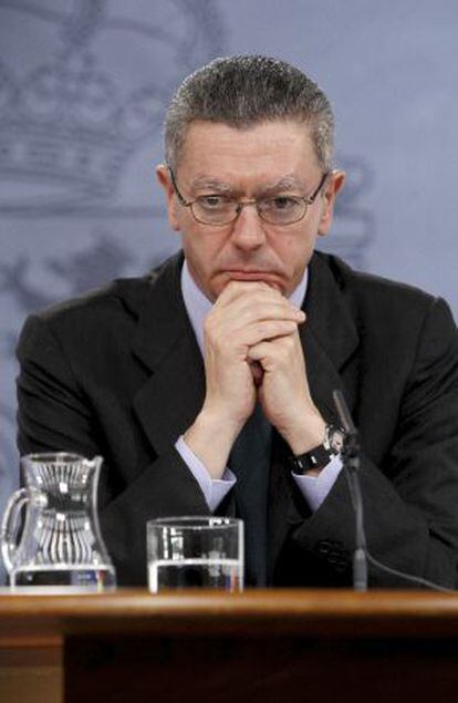 El ministro de Justicia, Alberto Ruiz-Gallard&oacute;n, en julio de 2012. 