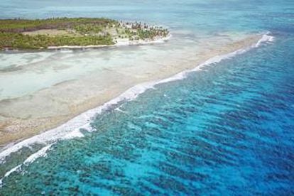 Panorámica del atolón Turneffe, en Belice.