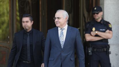 El juez Pablo Llarena sale del Supremo el 14 de octubre de 2019, tras reactivar la euroorden contra Carles Puigdemont.