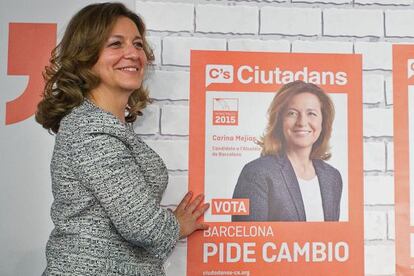La candidata de Ciutadans, Carina mejías, ahir.