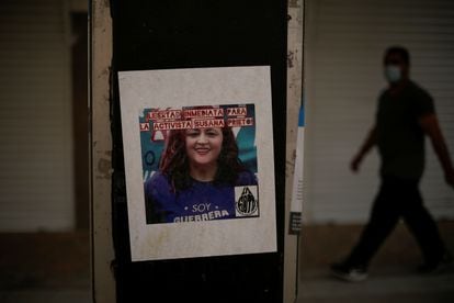Un póster a favor de la liberación de Susana Prieto, en Ciudad Juárez.
