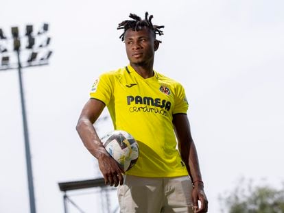 Samu Chukwueze fotografiado tras un entrenamiento del Villarreal, el 19 de mayo.