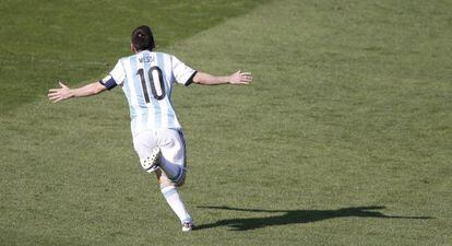 Lionel Messi celebrando su gol.