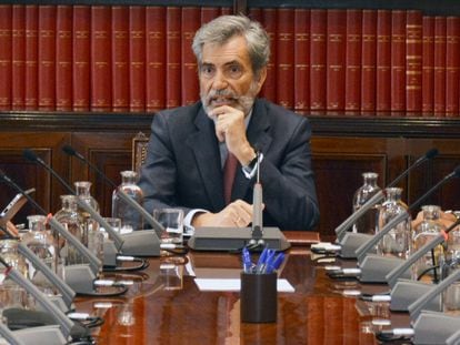 Carlos Lesmes durante el pleno del Consejo General del Poder Judicial el 8 de septiembre.