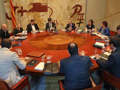 Reunión semanal del Gobierno catalán, este martes.