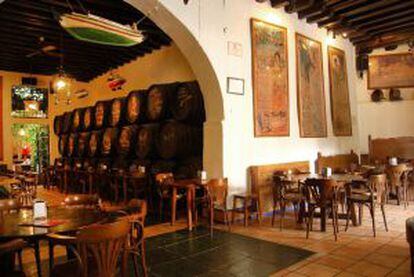 El bar y restaurante El Pimpi, en Málaga.