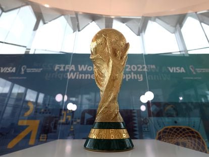La Copa del Mundo por la que lucharán las selecciones en el próximo Mundial de Qatar 2022.