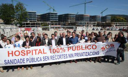 Protesta frente al hospital 