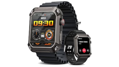 Reloj inteligente con pantalla grande.