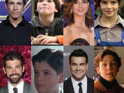 Juan José Ballesta, Clara Lago, Miguel Ángel Muñoz y Mario Casas, junto a las imágenes de sus tempranas apariciones en cine y televisión. 