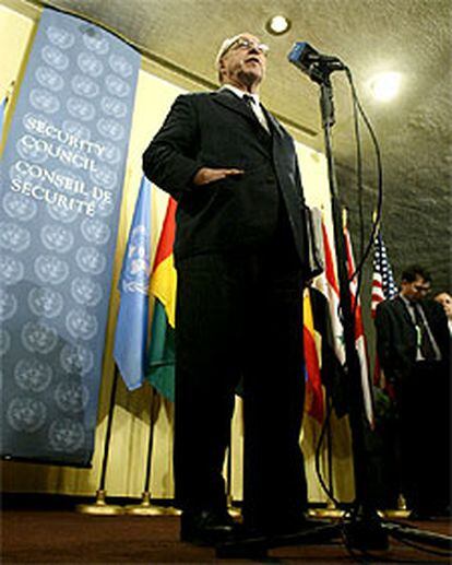 El jefe de los inspectores, durante el rueda de prensa en la sede de Naciones Unidas.