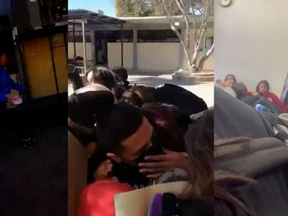 Fotogramas de videos en redes sociales sobre la balacera ocurrida en Cajeme, Sonora, el 2 de marzo 2023