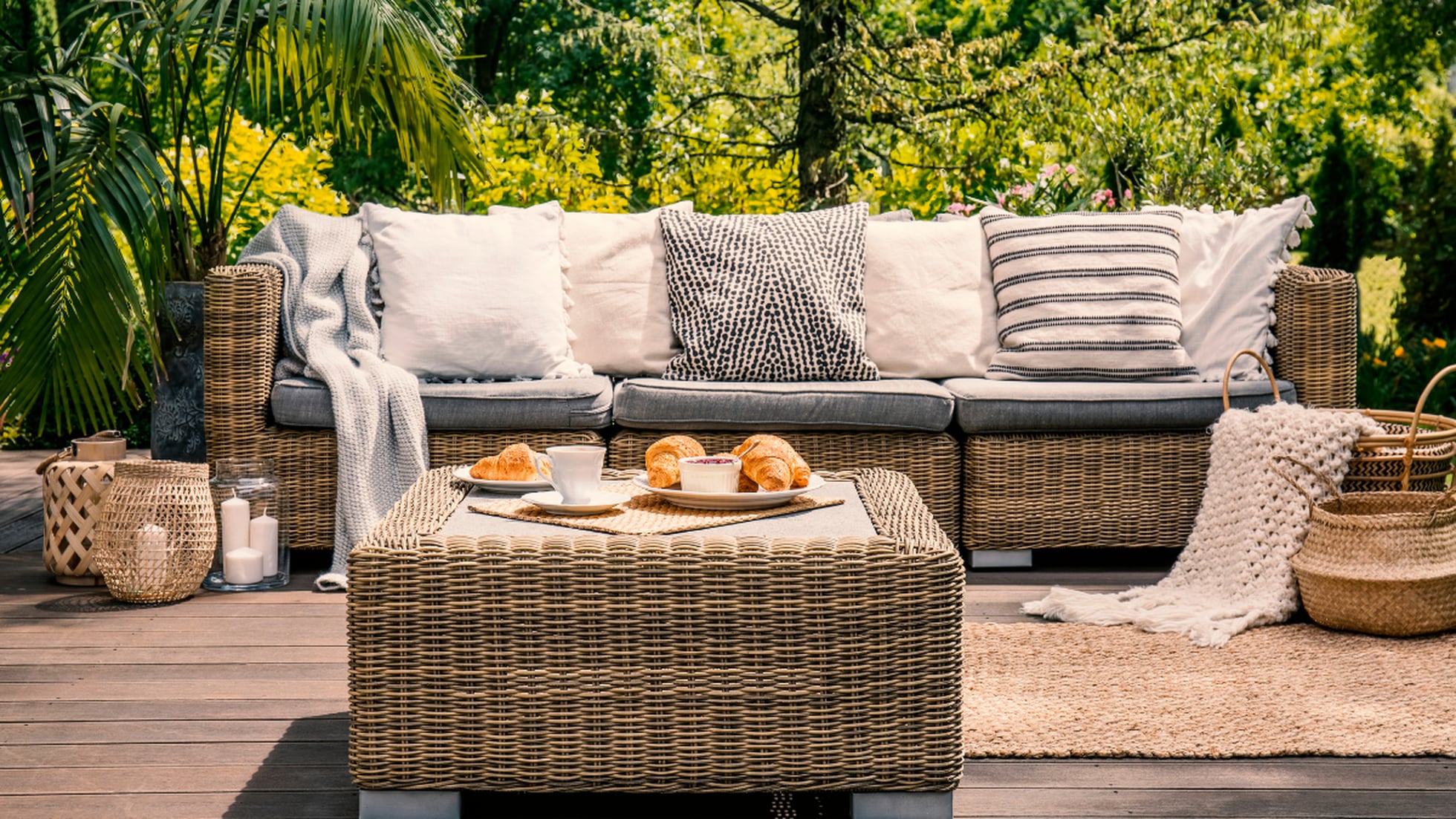 Cojines exterior A MEDIDA impermeables para sofás, muebles jardín