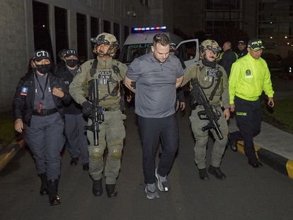 El ciudadano estadounidense John Nelson Poulos al ser arrestado, el 26 de enero.