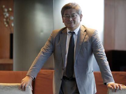 Masahiko Yamada presidente de supercomputac&oacute;n mundial de Fujitsu, posa en el Hotel Eurostars de Madrid.