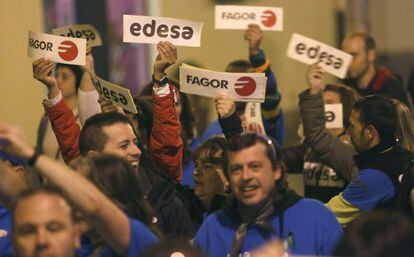 Manifestación de trabajadores de Fagor y Edesa el pasado octubre