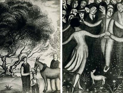 'Els pagesos' y 'Les sardanes de la festa major', los dibujos de Dalí robados en un piso de Barcelona y recuperados.