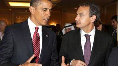 Obama y Zapatero hablan durante 20 minutos sobre la deuda de ambos países