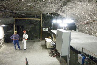 Imagen tomada en la mina de Asse a 750 metros bajo tierra