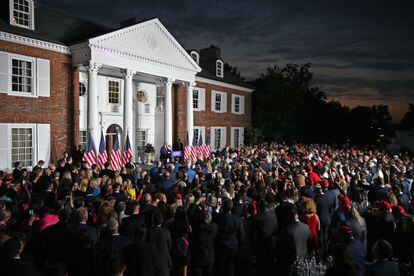 Donald Trump, en el acto en el club de golf en Bedminster (Nueva Jersey). 