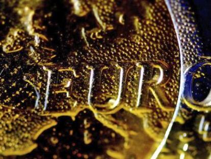 Detalle de una moneda de euro. 