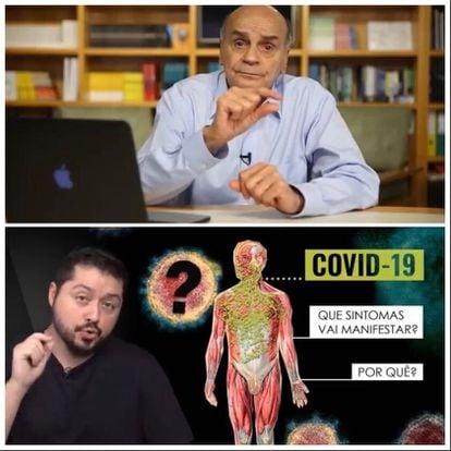 El médico Varella y el microbiólogo Iamarino, 'youtubers' brasileños.