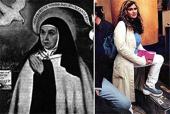 A la derecha, santa Teresa de Jesús. A la izquierda, Lucía Etxebarria, la última autora citada en la antología.