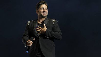 David Bustamante, en un concierto en Madrid, en junio.