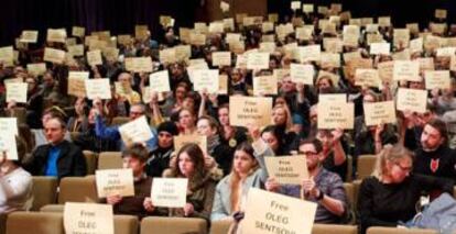 Proyección ayer en Berlín de 'The Trial: The State of Russia vs Oleg Sentsov".