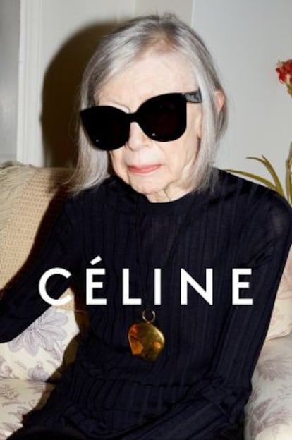 Joan Didion como imagen de la firma Céline.