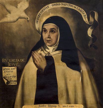 El único retrato hecho en vida a Santa Teresa de Jesús se conserva en el museo del Santo Ángel de los Carmelitas Descalzos de Sevilla. 