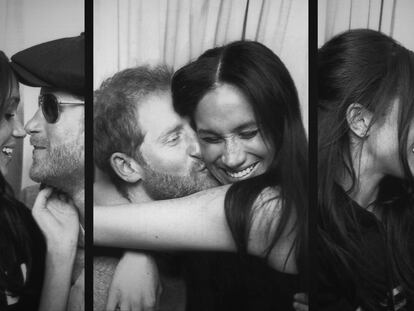 Una cariñosa imagen de los duques de Sussex en un fotomatón cedida por los propios Enrique y Meghan.